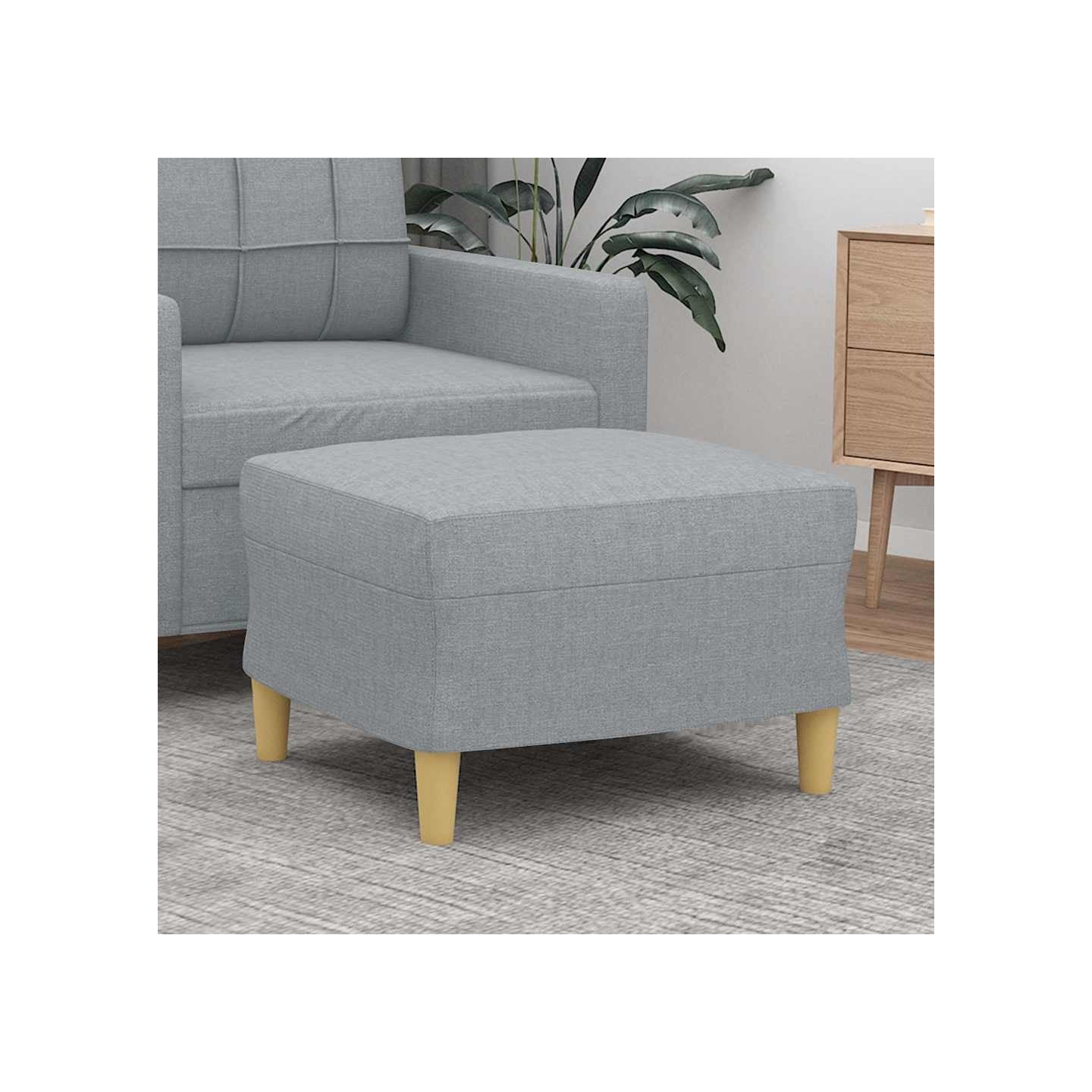 Repose-pied Gris clair 60x50x41 cm Tissu