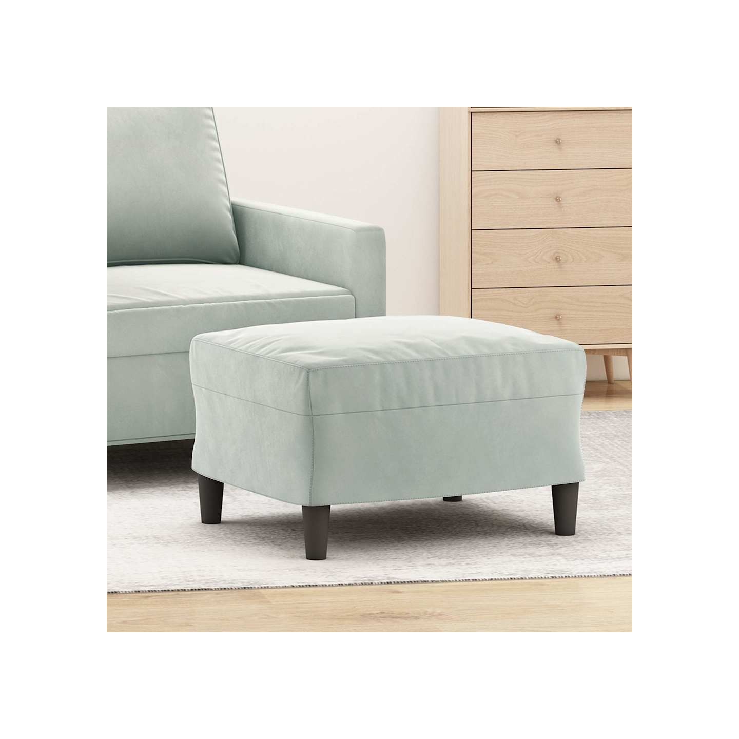 Repose-pied Gris clair 60x50x41 cm Velours