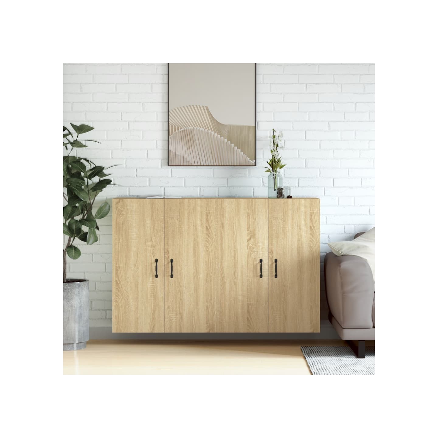 Armoires murales 2 pcs chêne sonoma bois d'ingénierie