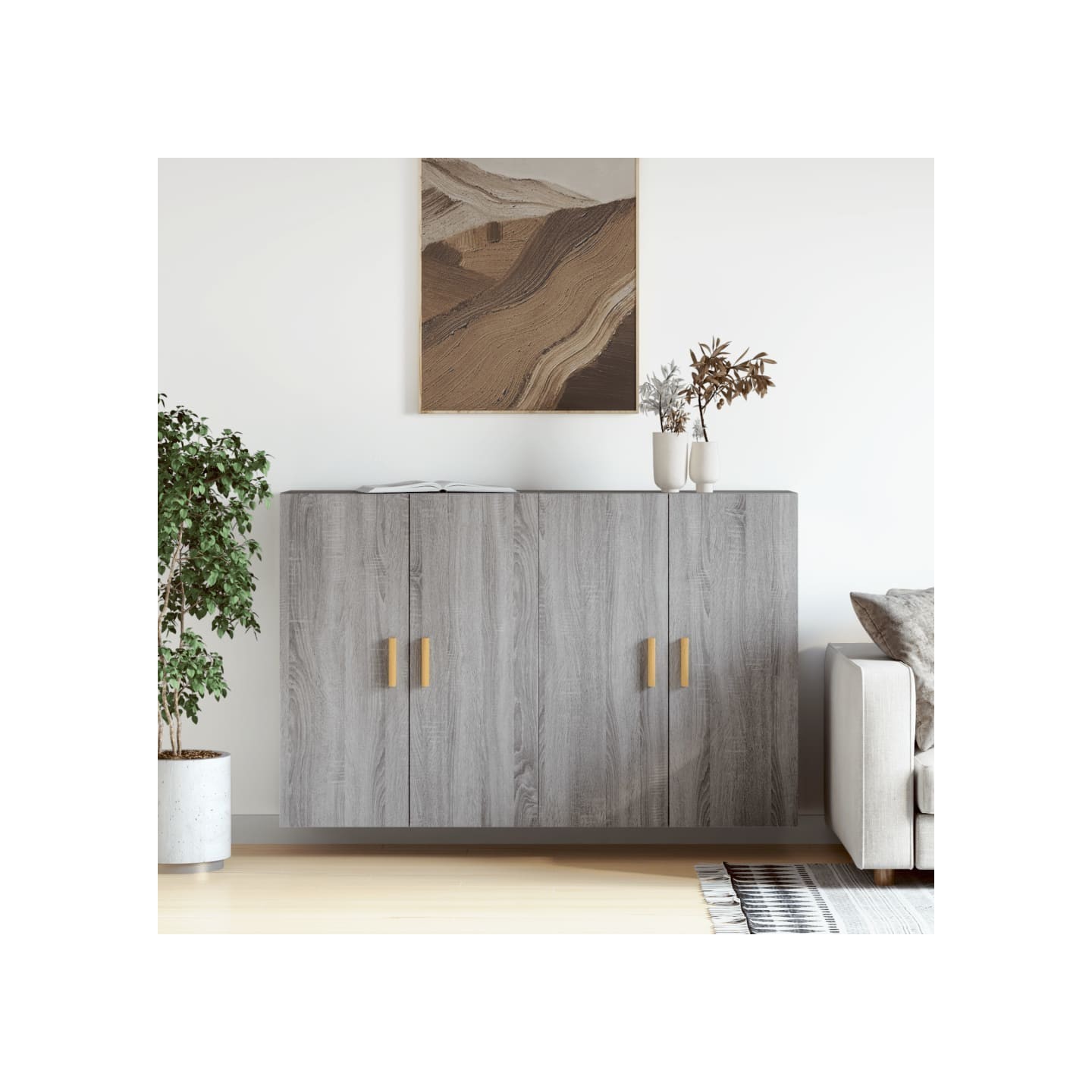 Armoires murales 2 pcs sonoma gris bois d'ingénierie