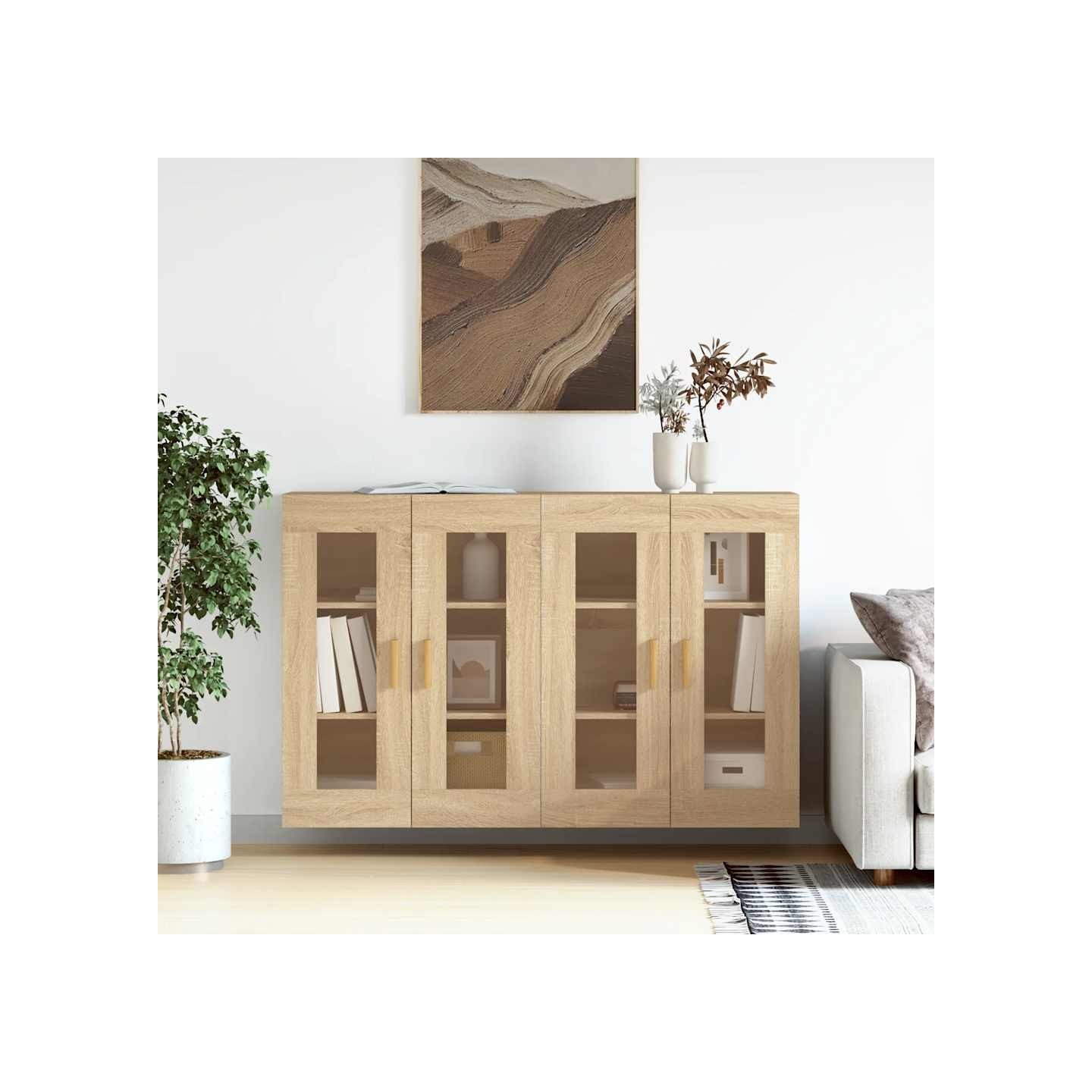Armoires murales 2 pcs chêne sonoma bois d'ingénierie