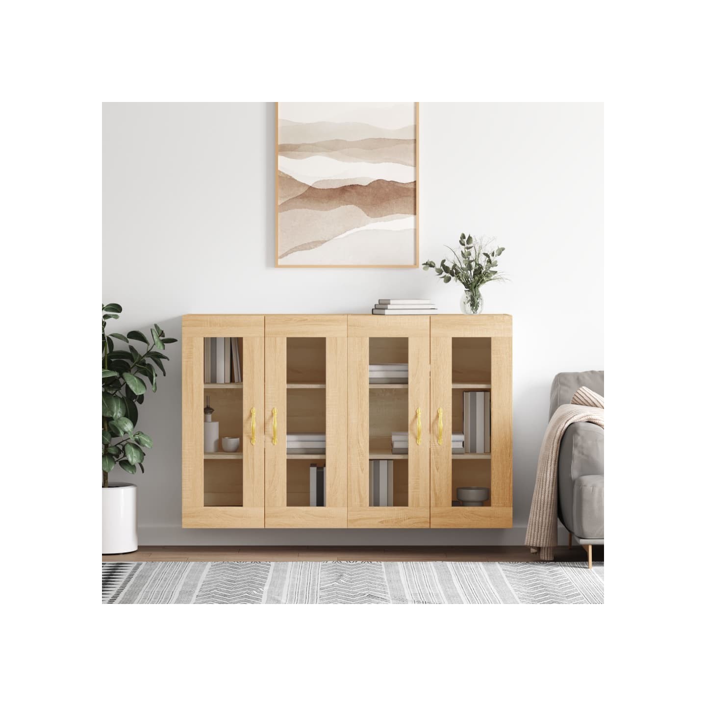 Armoires murales 2 pcs chêne sonoma bois d'ingénierie