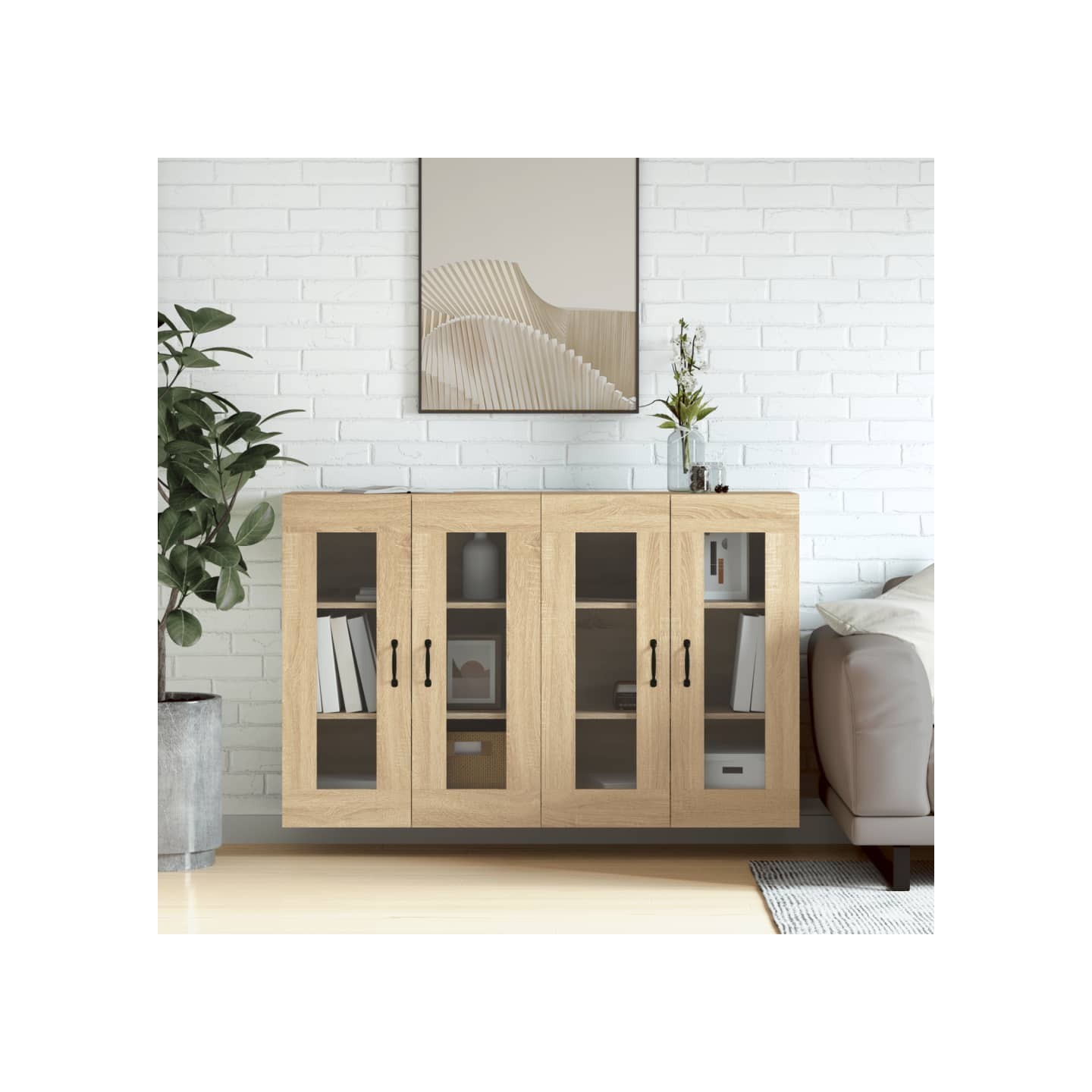 Armoires murales 2 pcs chêne sonoma bois d'ingénierie