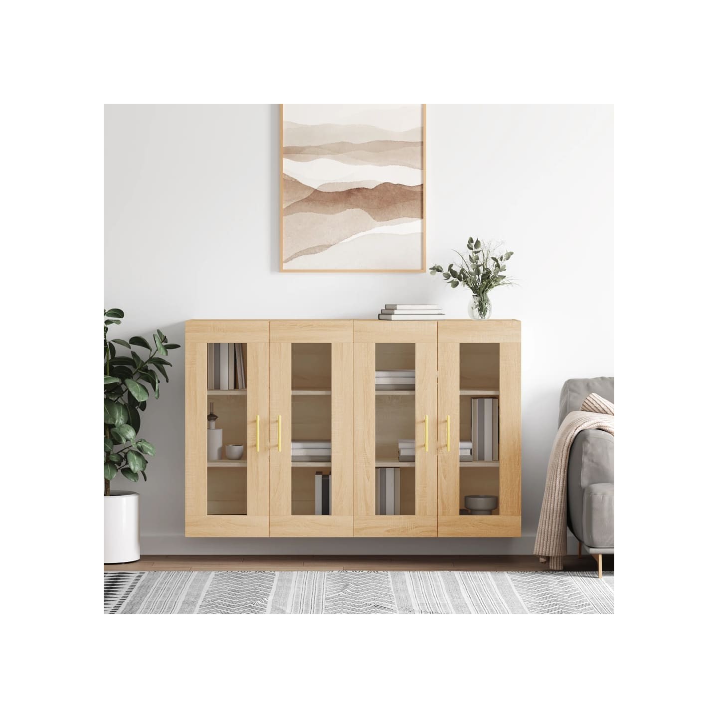 Armoires murales 2 pcs chêne sonoma bois d'ingénierie