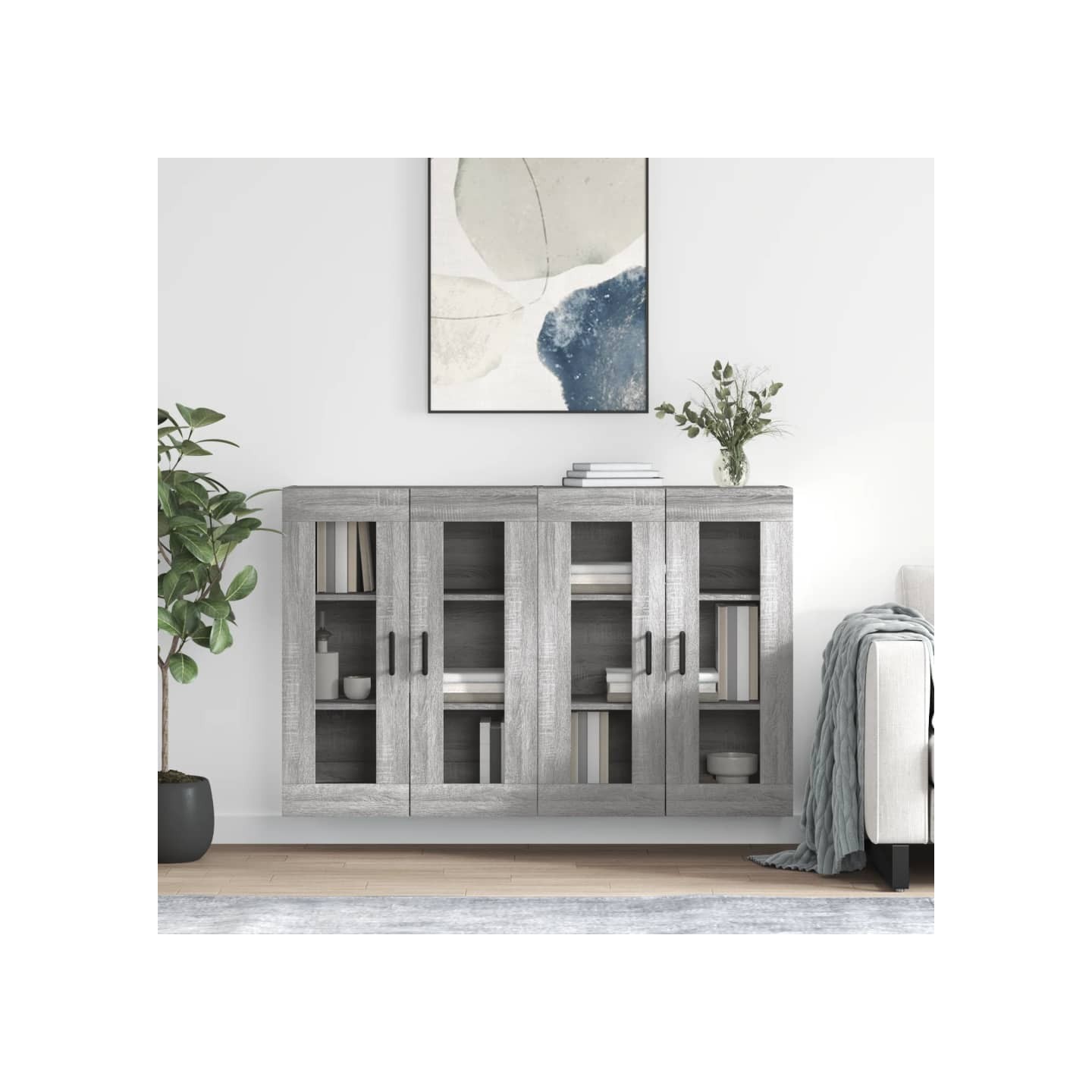 Armoires murales 2 pcs sonoma gris bois d'ingénierie