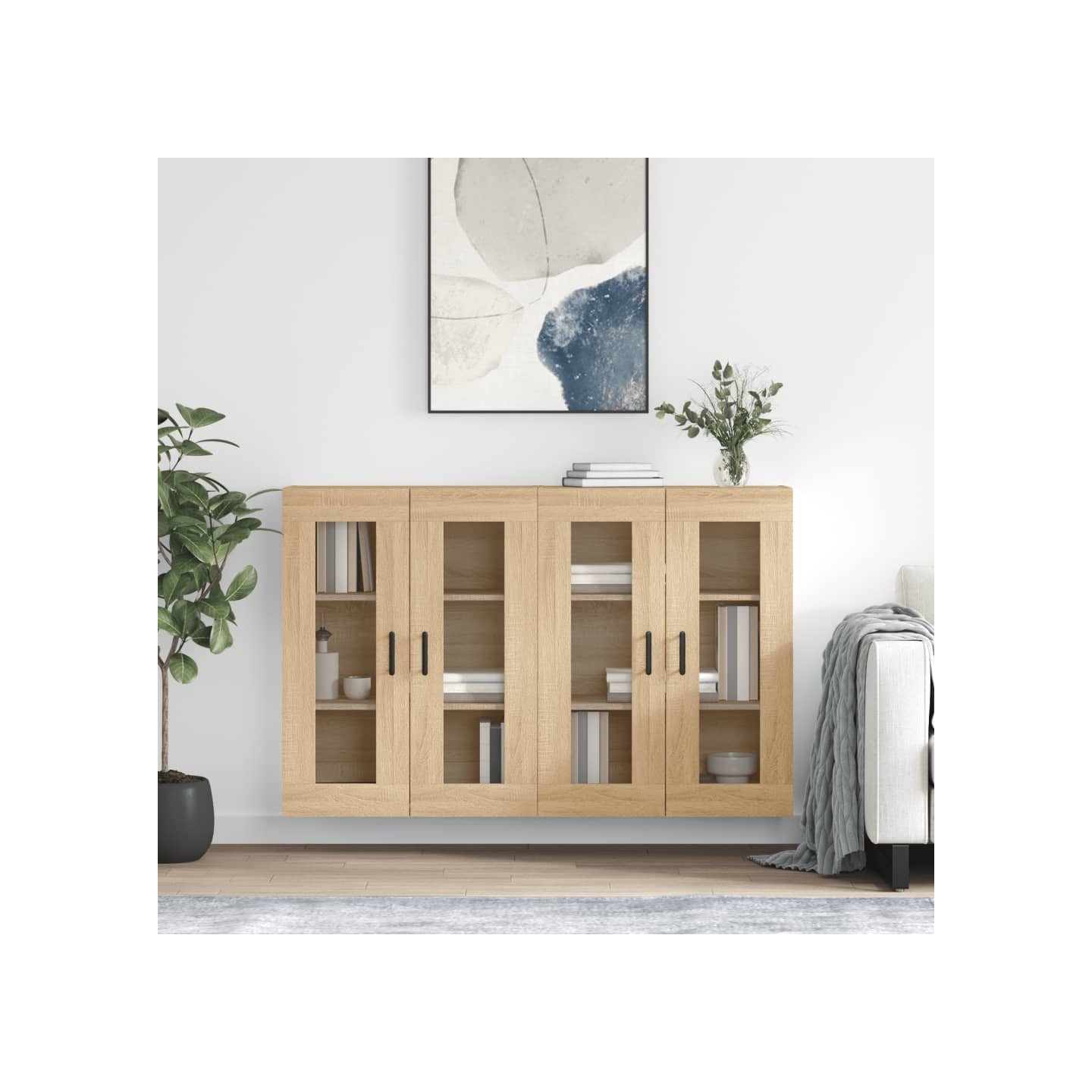Armoires murales 2 pcs chêne sonoma bois d'ingénierie