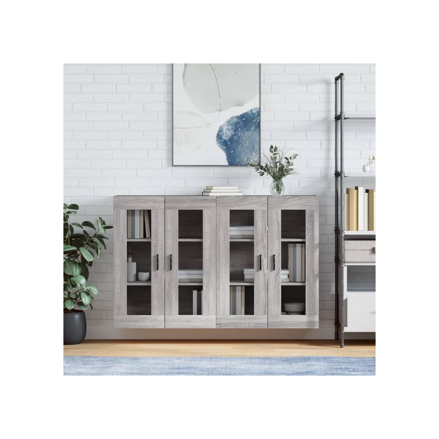 Armoires murales 2 pcs sonoma gris bois d'ingénierie