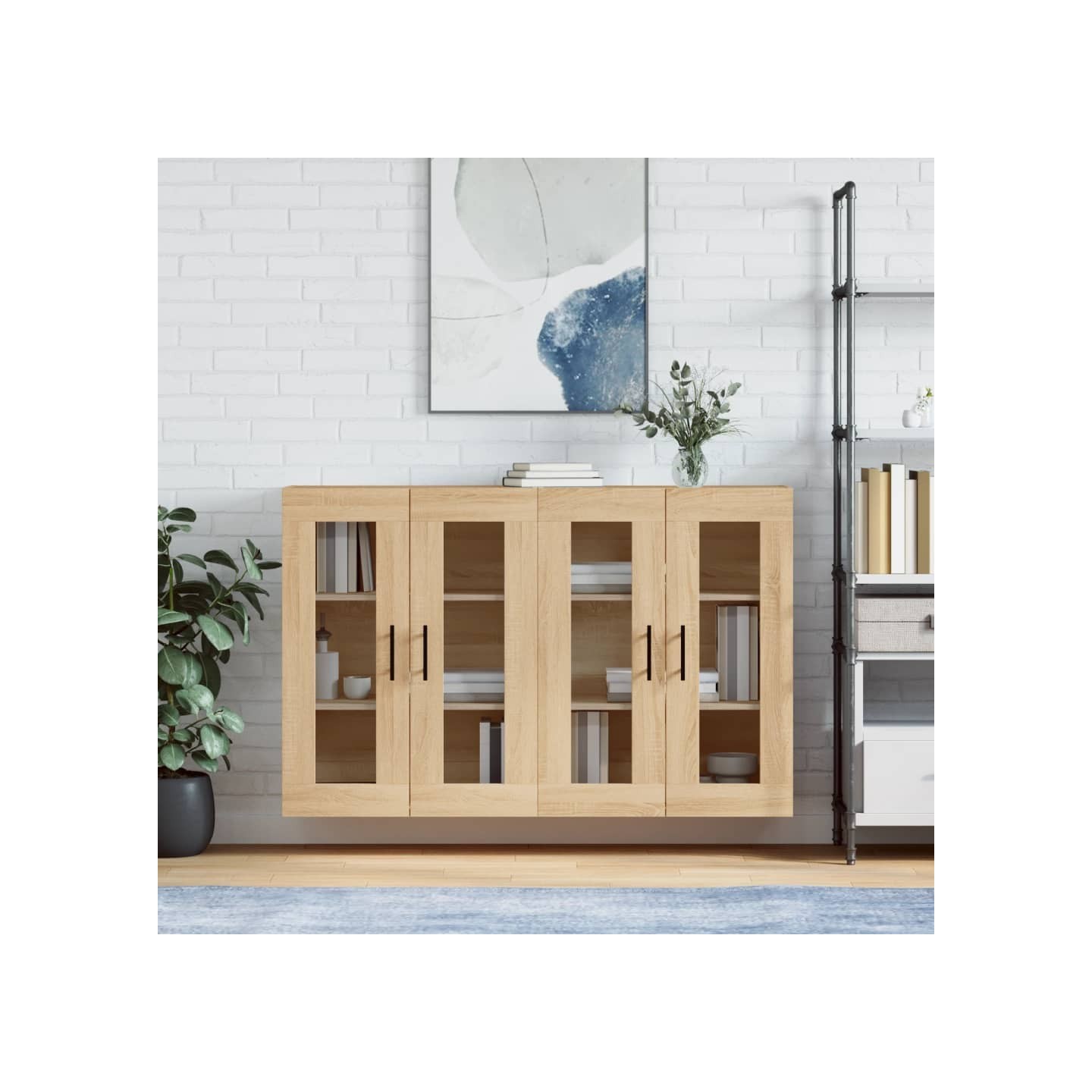 Armoires murales 2 pcs chêne sonoma bois d'ingénierie