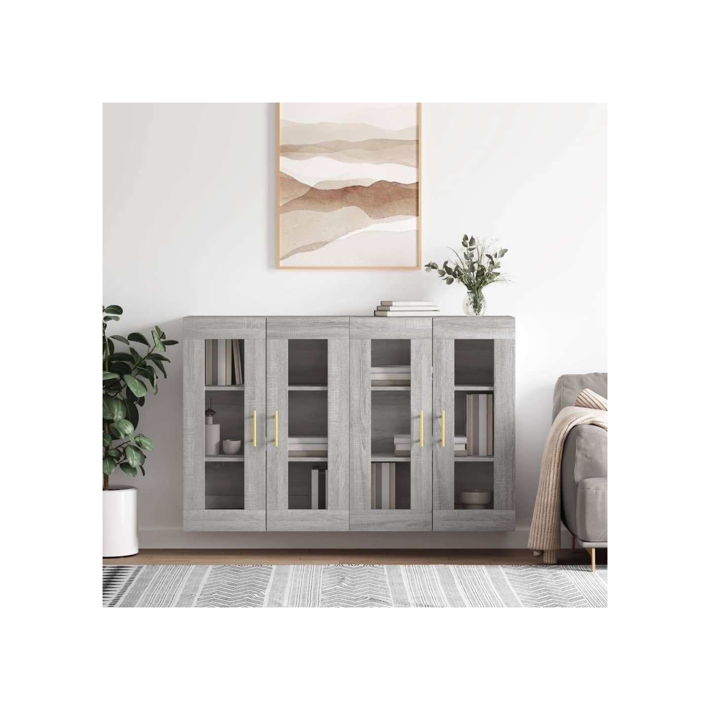 Armoires murales 2 pcs sonoma gris bois d'ingénierie
