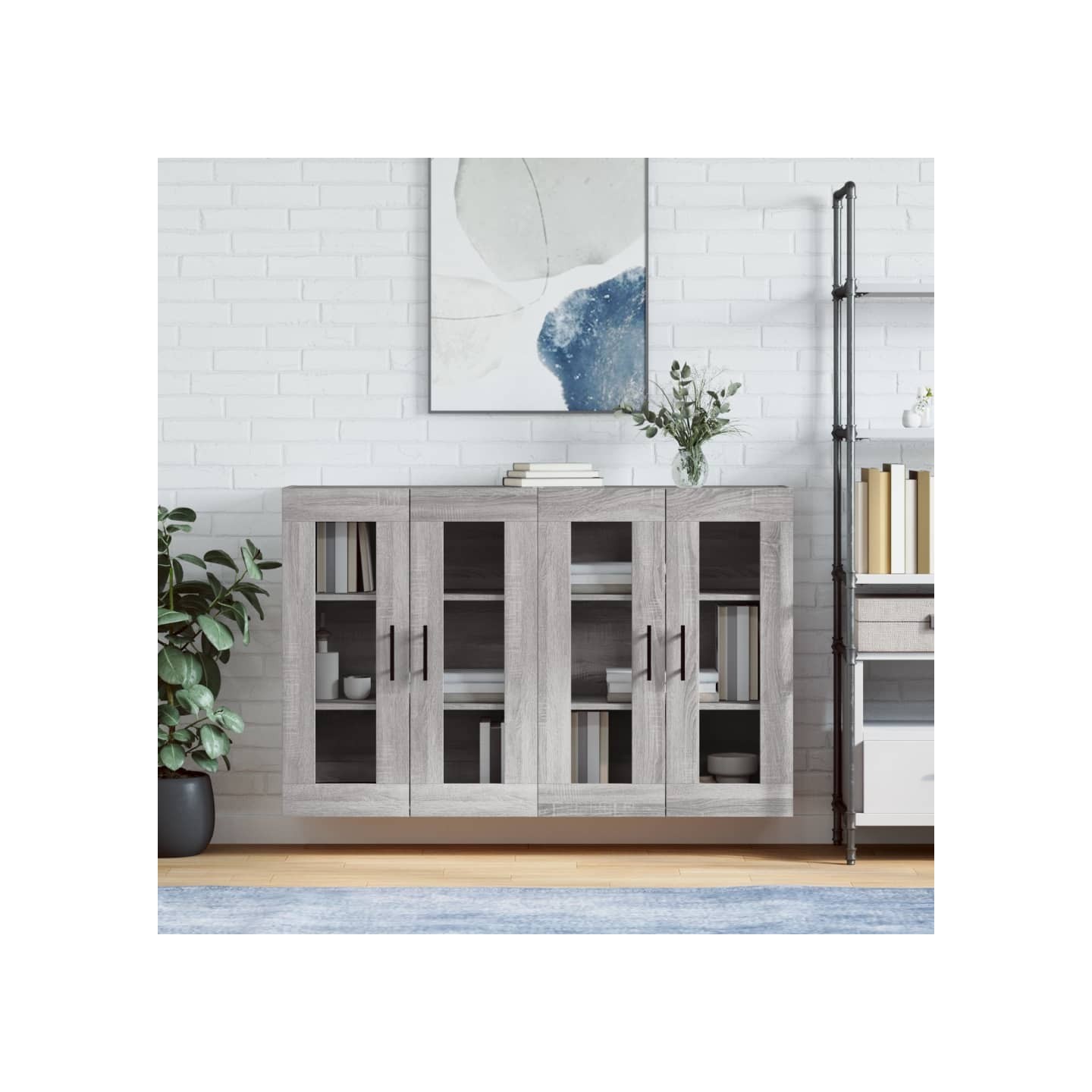 Armoires murales 2 pcs sonoma gris bois d'ingénierie