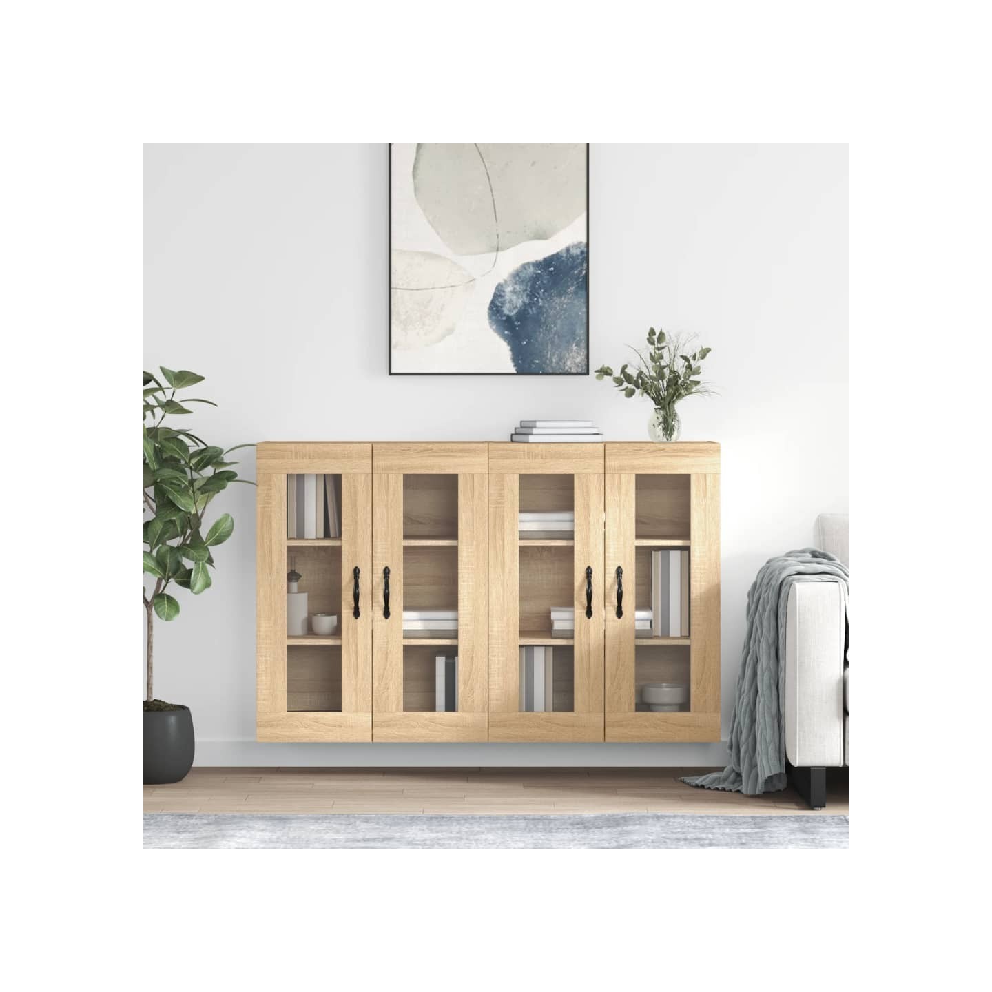Armoires murales 2 pcs chêne sonoma bois d'ingénierie