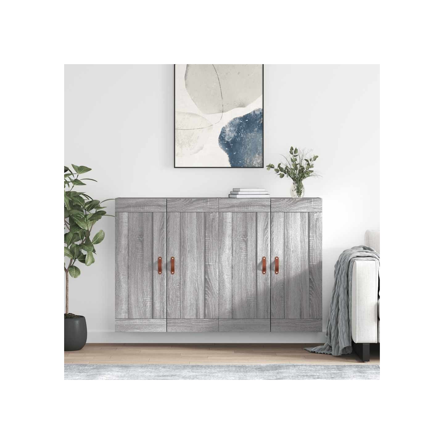 Armoires murales 2 pcs sonoma gris bois d'ingénierie