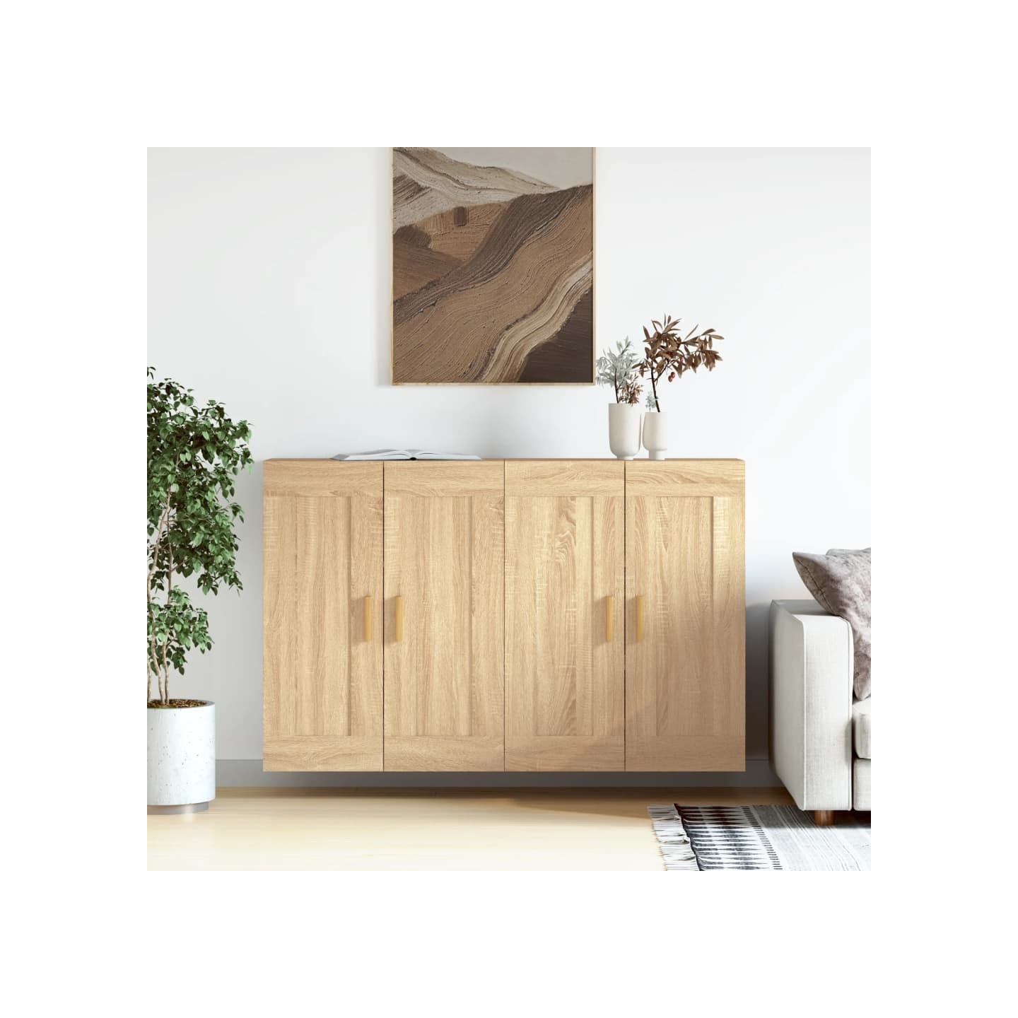 Armoires murales 2 pcs chêne sonoma bois d'ingénierie