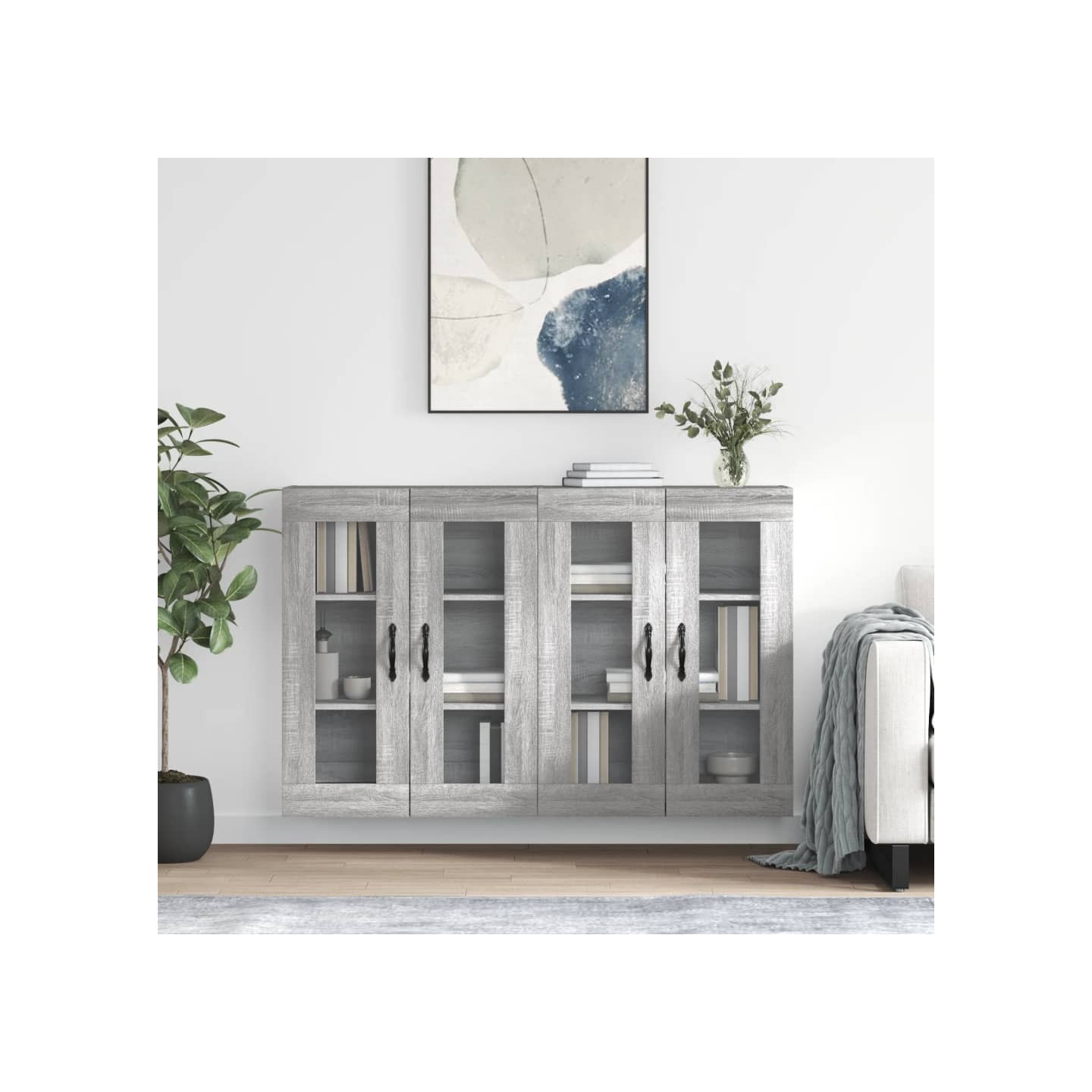Armoires murales 2 pcs sonoma gris bois d'ingénierie