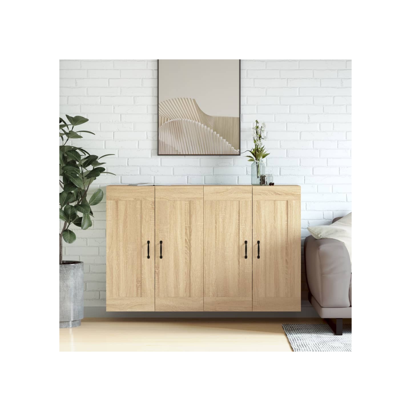 Armoires murales 2 pcs chêne sonoma bois d'ingénierie