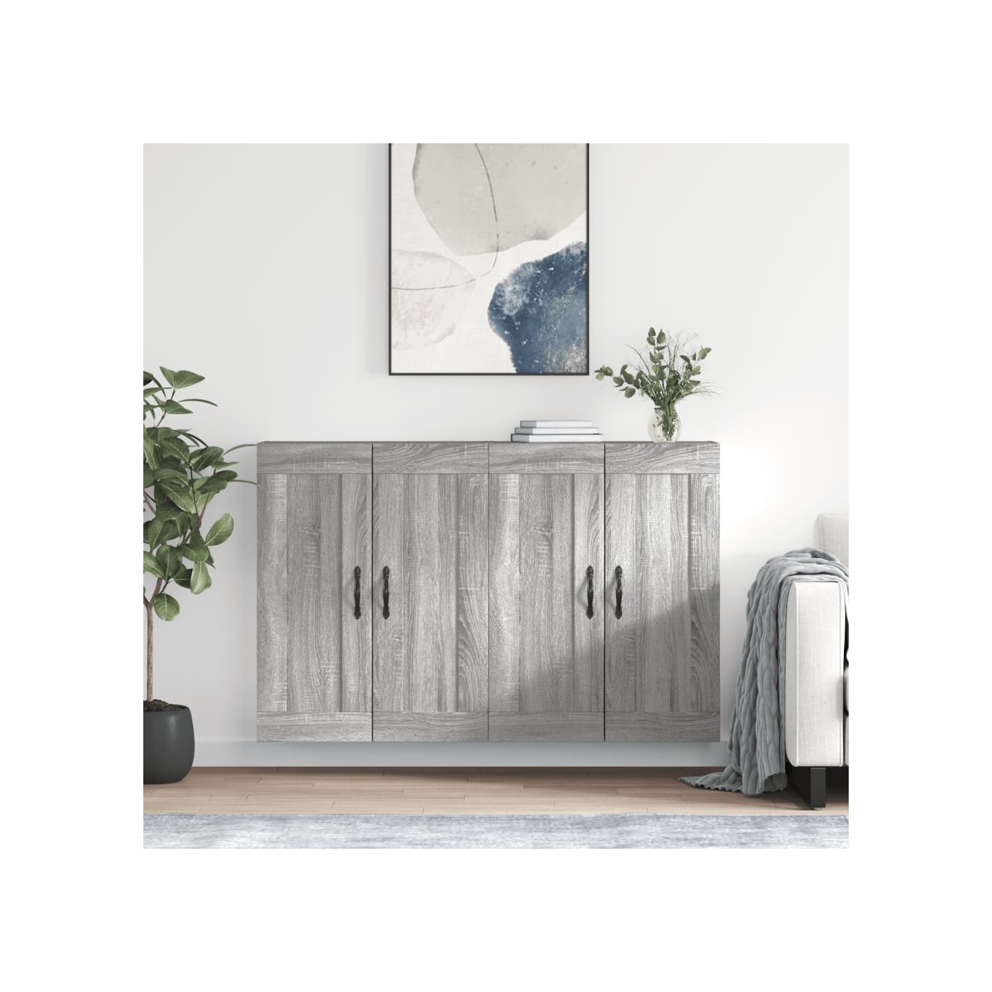 Armoires murales 2 pcs sonoma gris bois d'ingénierie