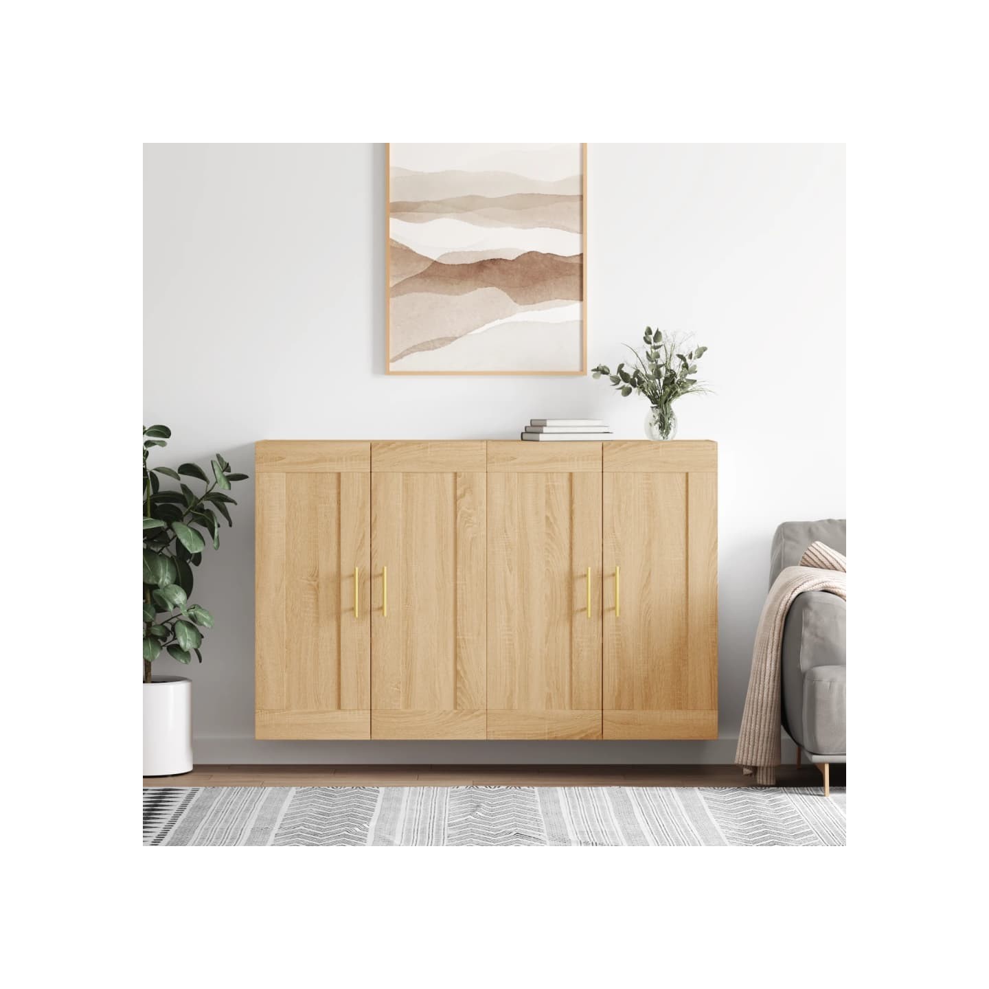 Armoires murales 2 pcs chêne sonoma bois d'ingénierie