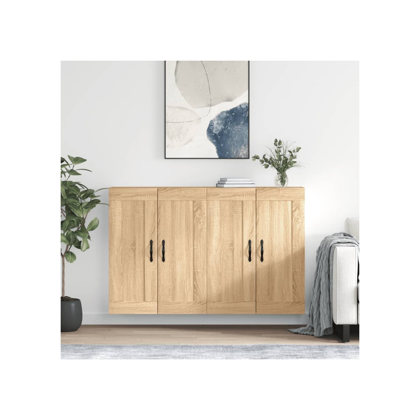 Armoires murales 2 pcs chêne sonoma bois d'ingénierie