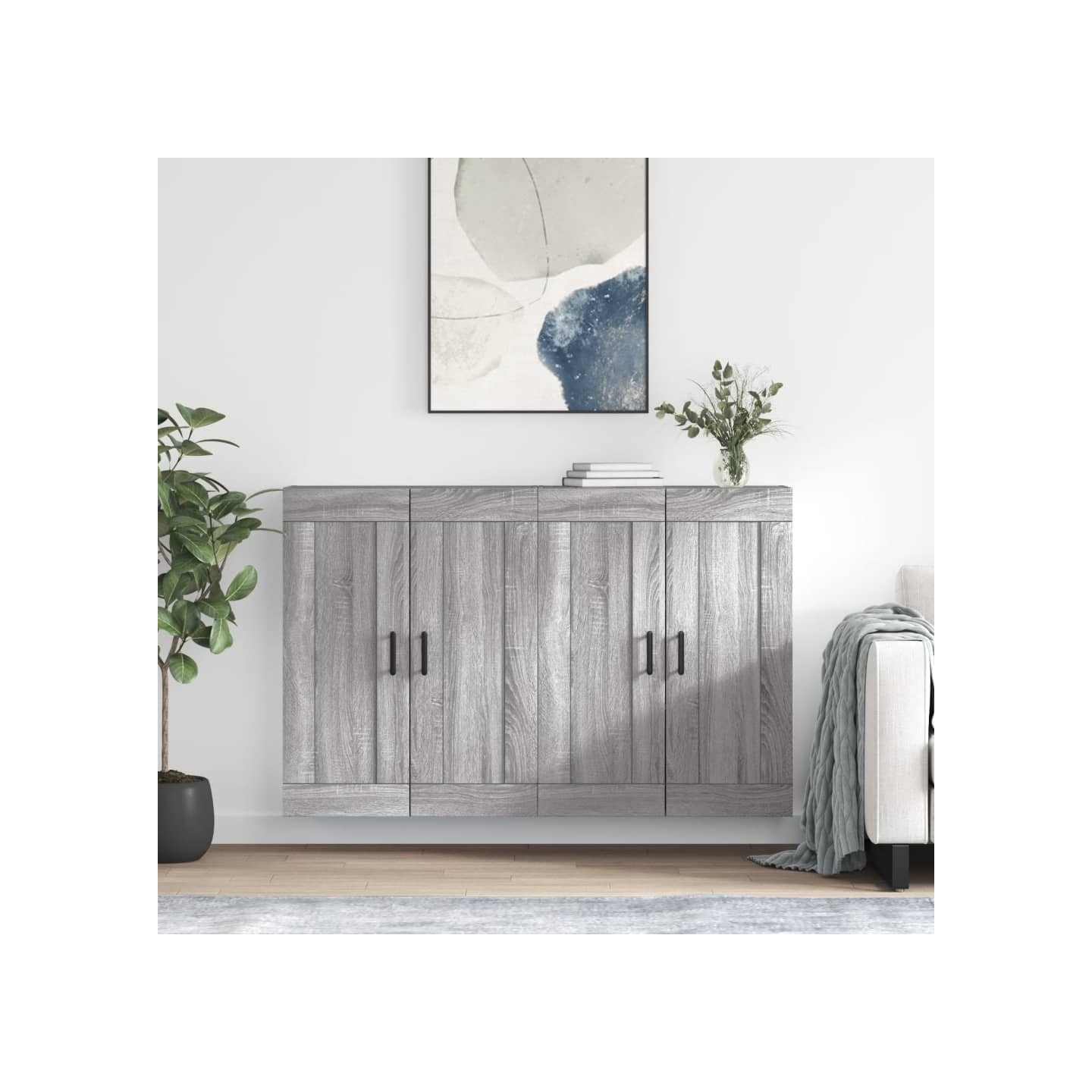 Armoires murales 2 pcs sonoma gris bois d'ingénierie