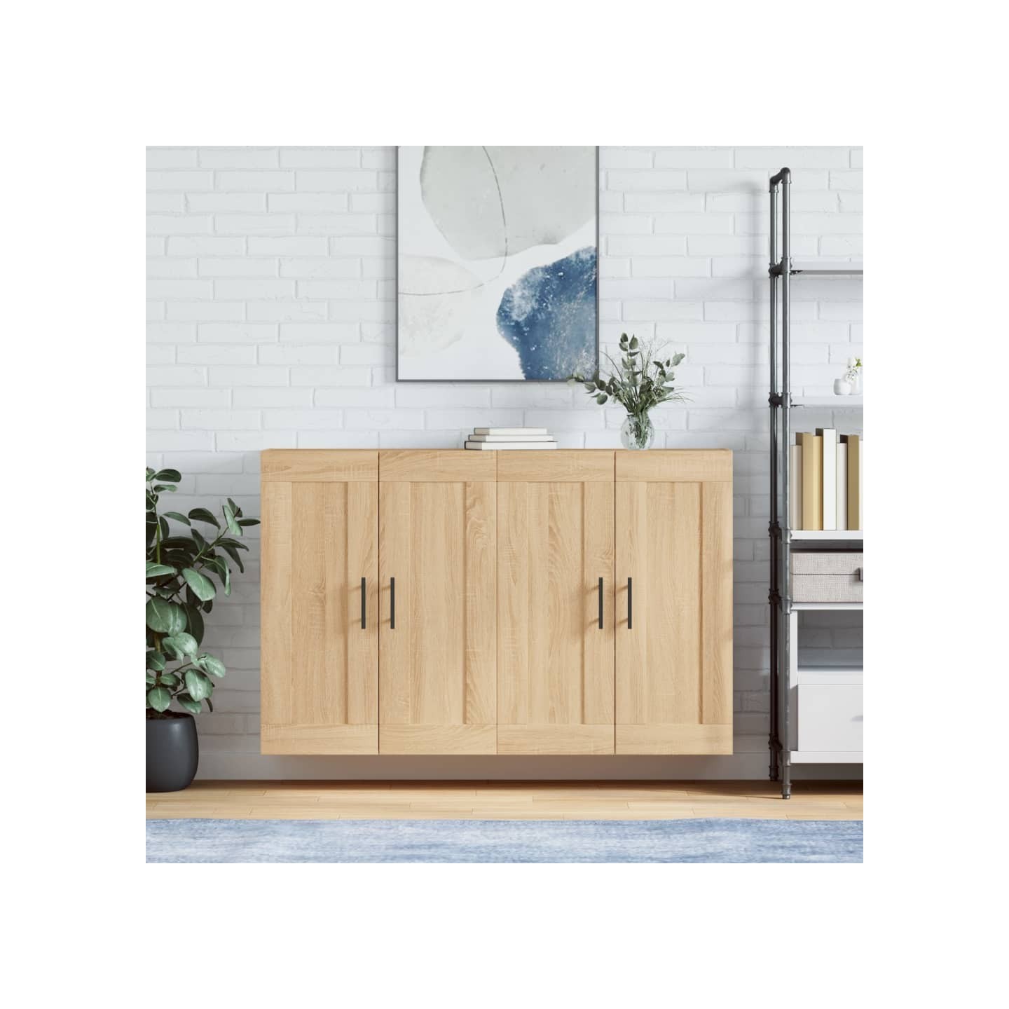 Armoires murales 2 pcs chêne sonoma bois d'ingénierie
