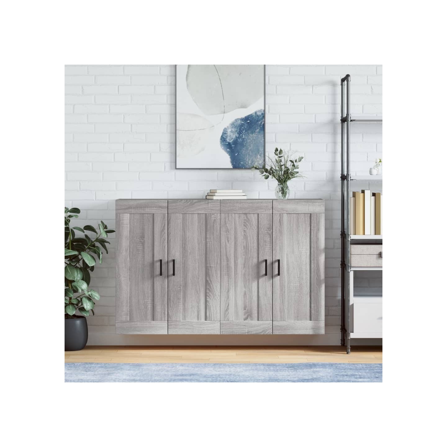 Armoires murales 2 pcs sonoma gris bois d'ingénierie