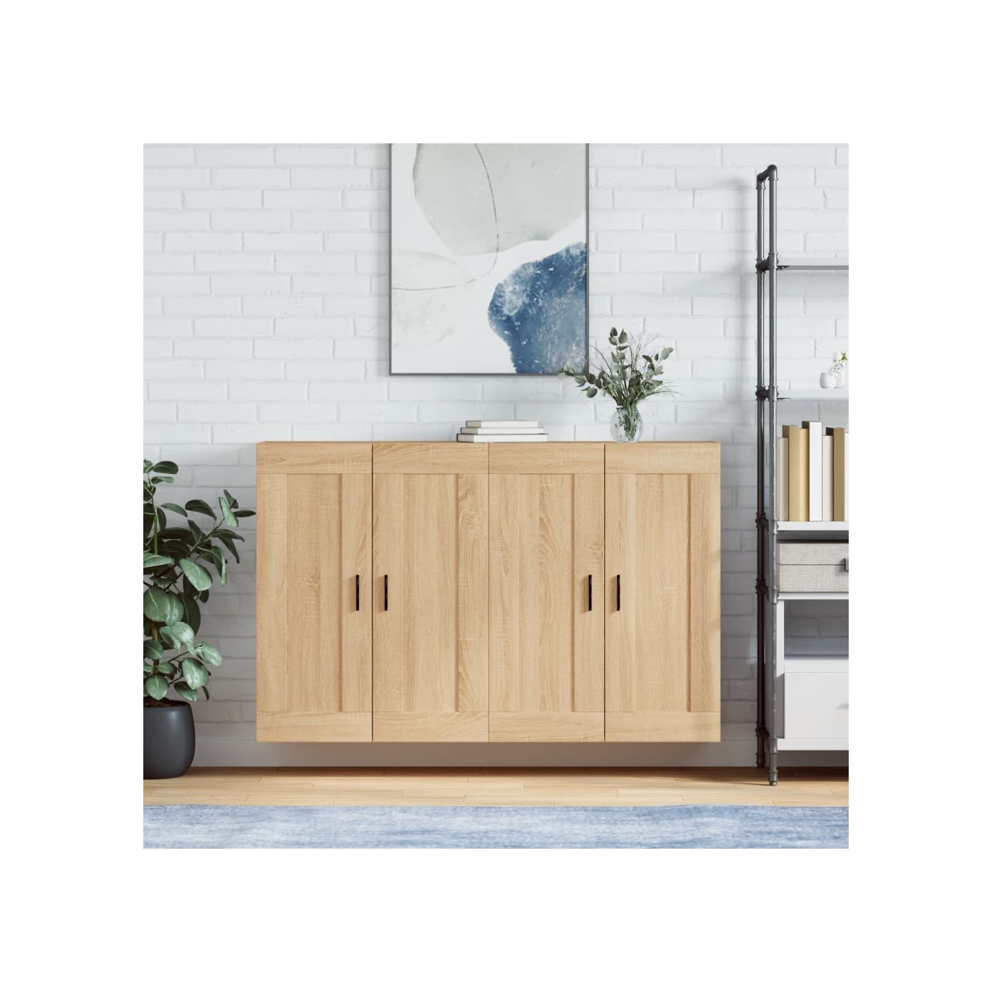Armoires murales 2 pcs chêne sonoma bois d'ingénierie