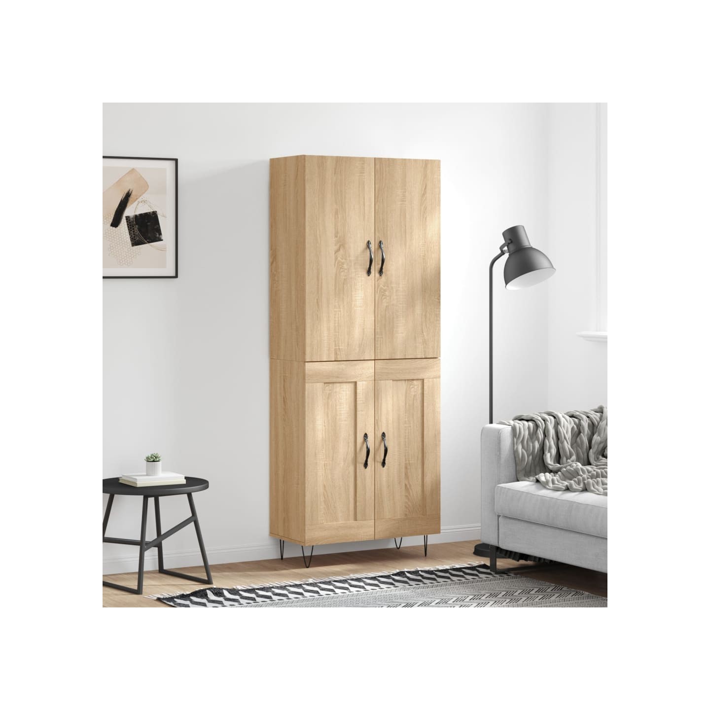 Buffet haut Chêne sonoma 69,5x34x180 cm Bois d'ingénierie