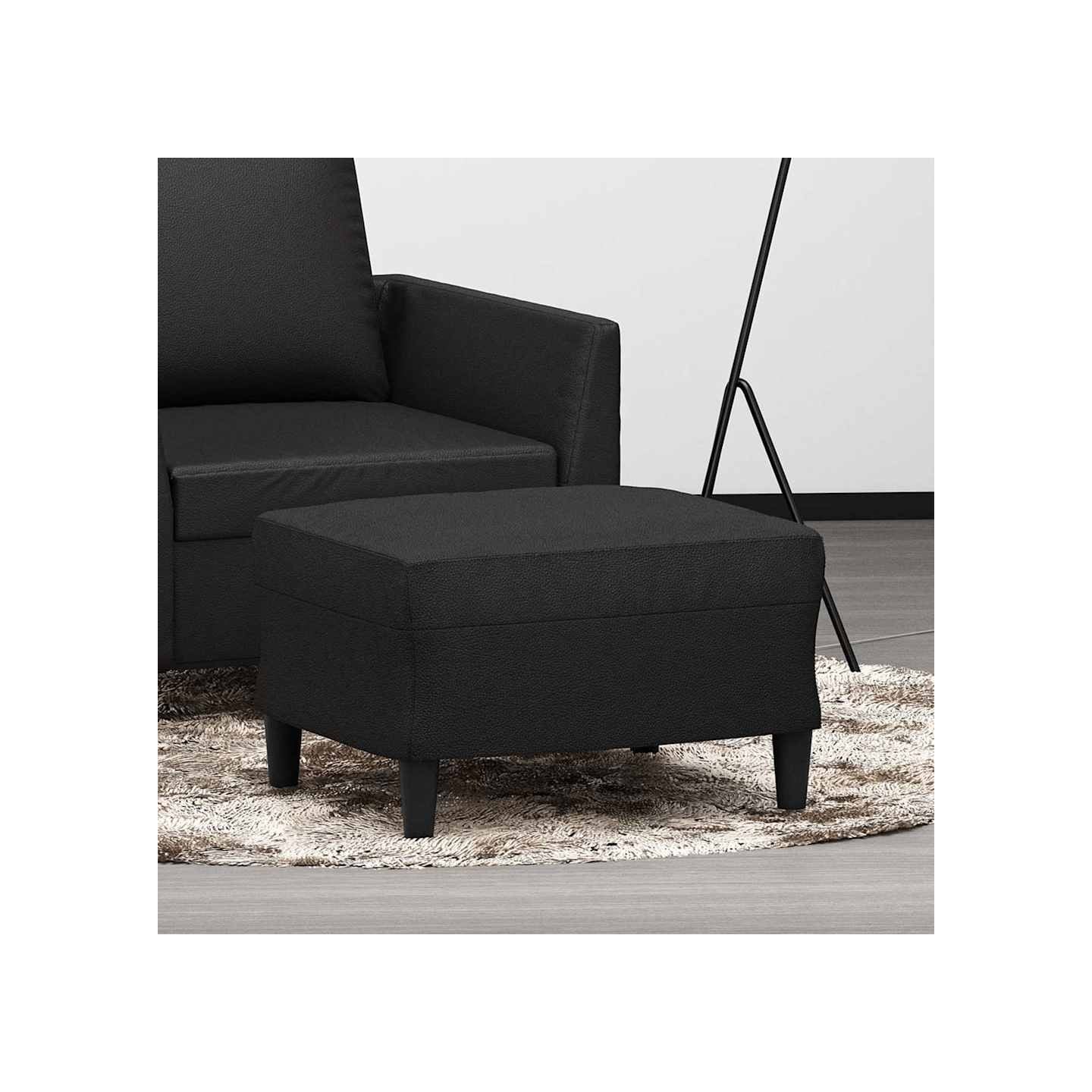 Repose-pied Noir 60x50x41 cm Similicuir