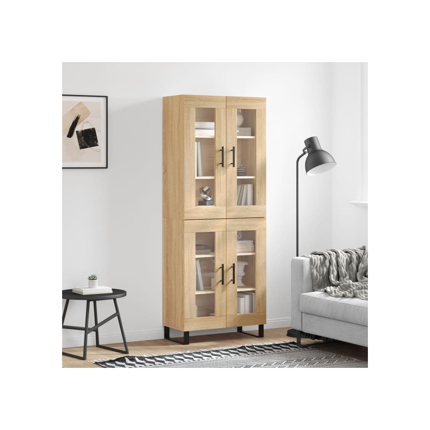 Buffet haut Chêne sonoma 69,5x34x180 cm Bois d'ingénierie