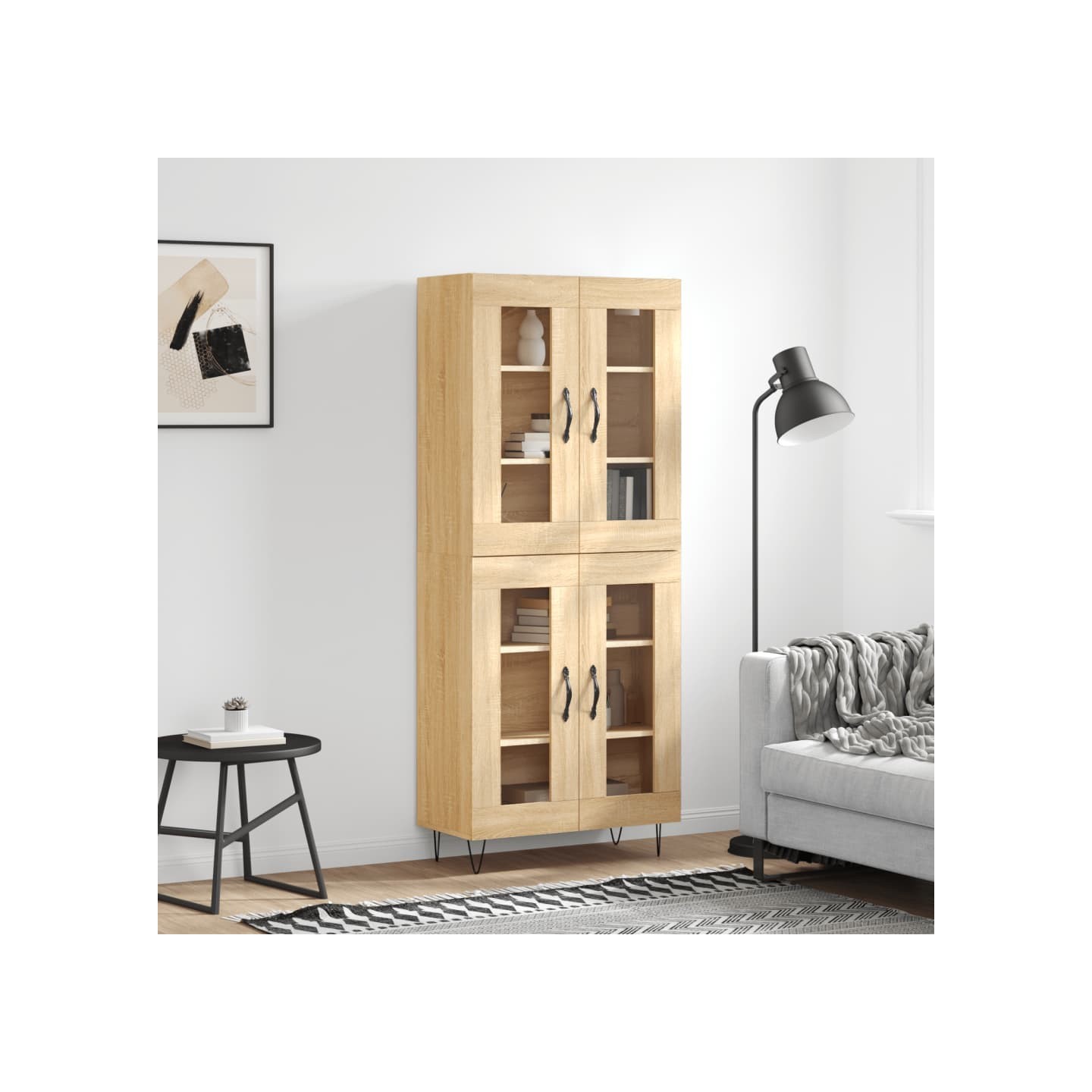 Buffet haut Chêne sonoma 69,5x34x180 cm Bois d'ingénierie