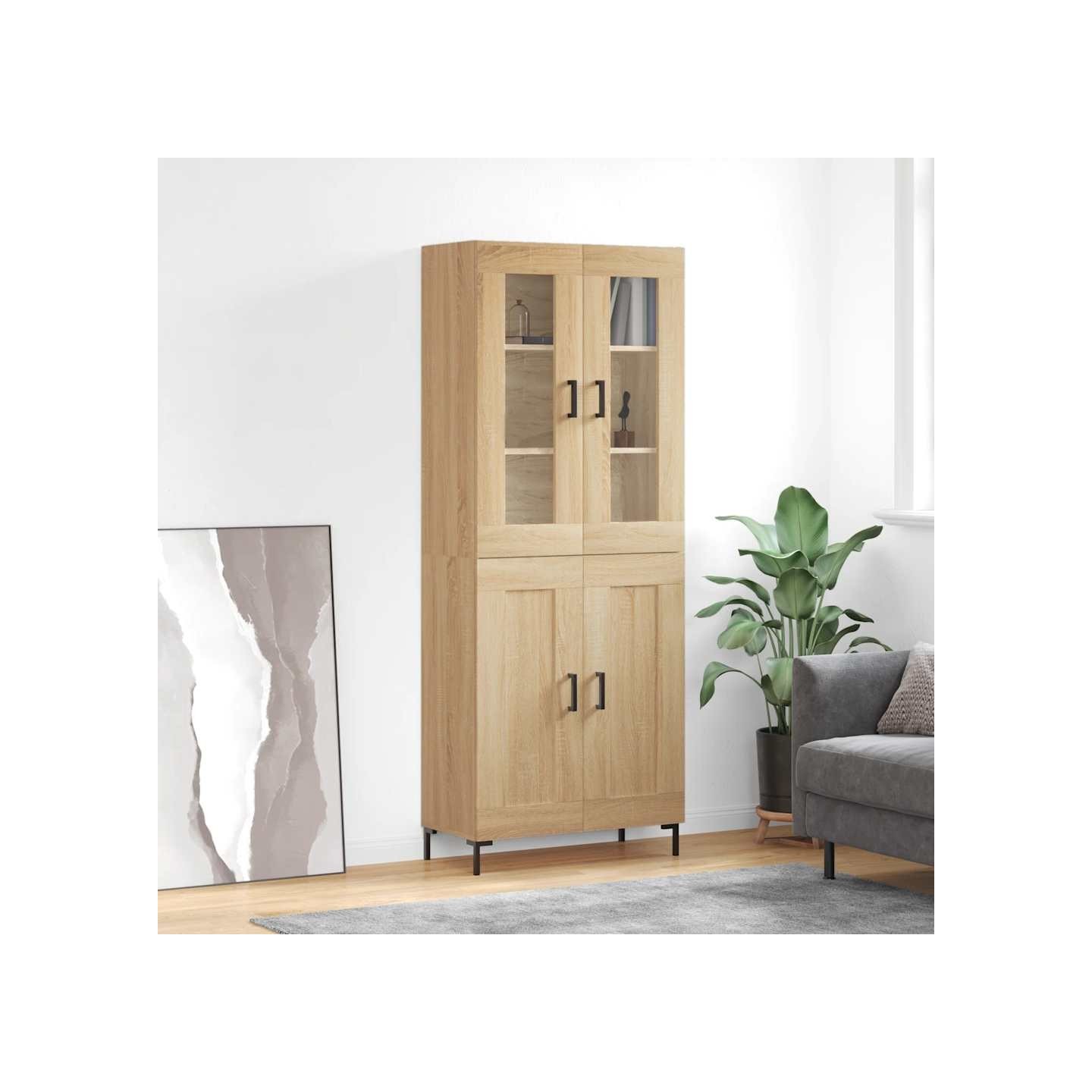 Buffet haut Chêne sonoma 69,5x34x180 cm Bois d'ingénierie