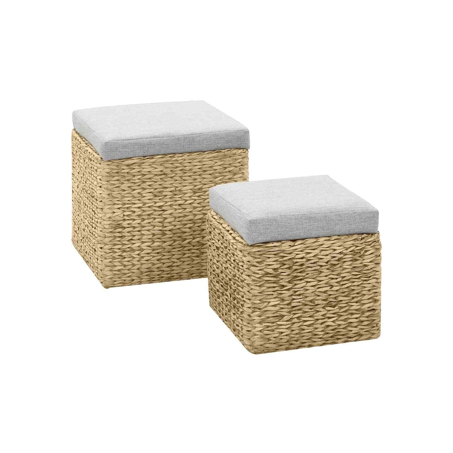 Repose-pied lot de 2 Jacinthe d'eau Gris