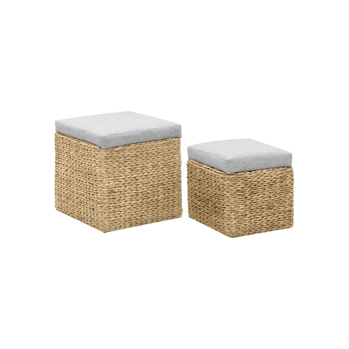 Repose-pied lot de 2 Jacinthe d'eau Gris