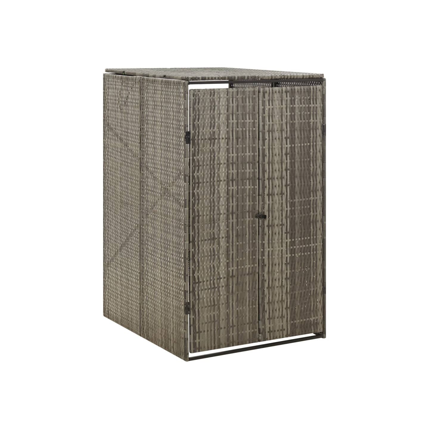 Abri pour poubelle Gris 70x80x117 cm Résine tressée