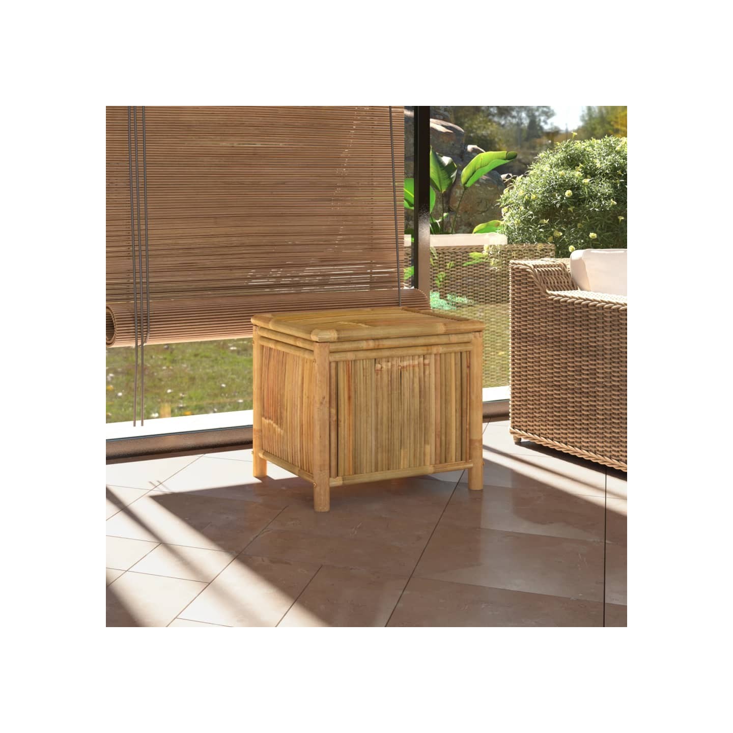 Boîte de rangement de jardin 60x52x55 cm Bambou