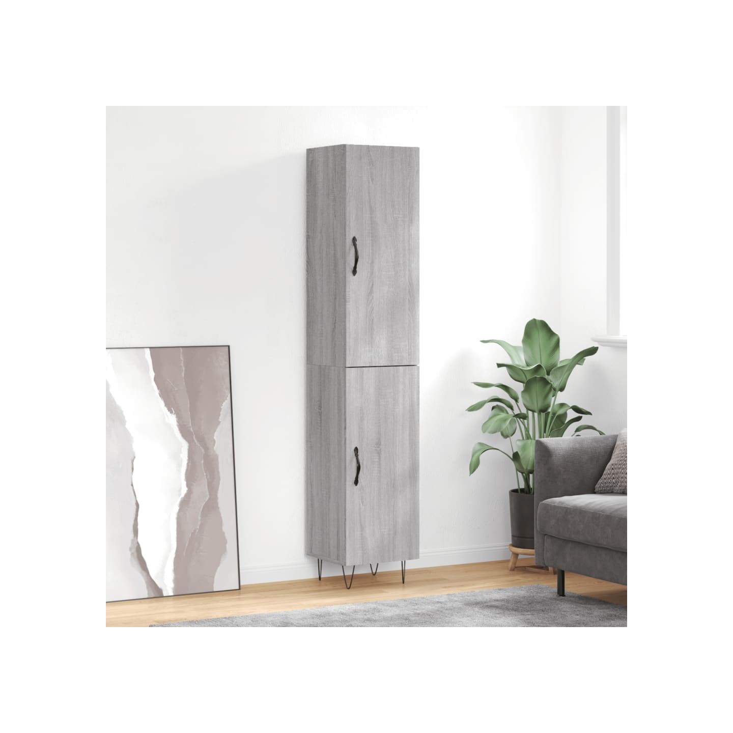 Buffet haut Sonoma gris 34,5x34x180 cm Bois d'ingénierie