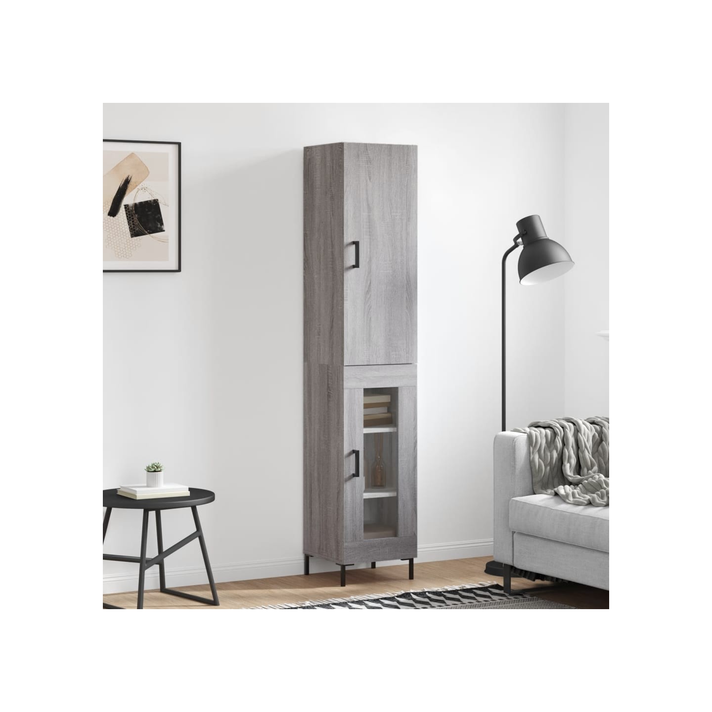 Buffet haut Sonoma gris 34,5x34x180 cm Bois d'ingénierie
