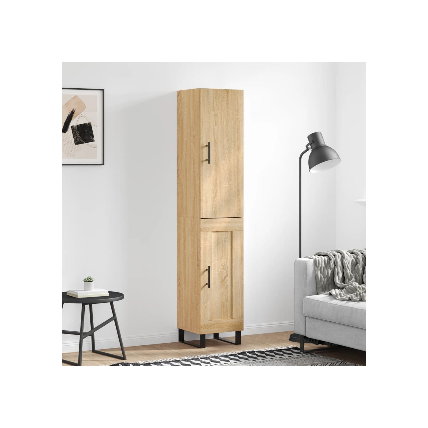 Buffet haut Chêne sonoma 34,5x34x180 cm Bois d'ingénierie