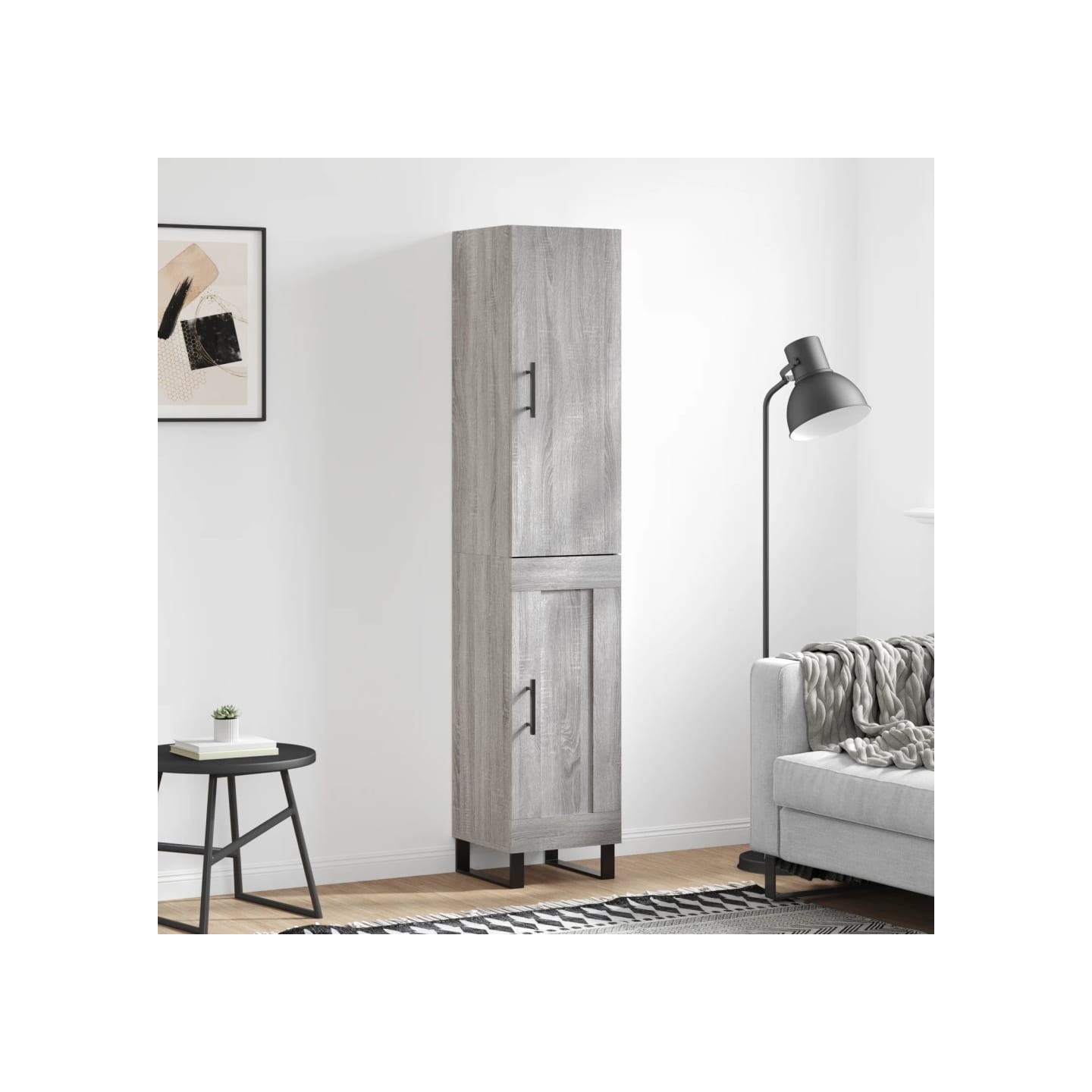 Buffet haut Sonoma gris 34,5x34x180 cm Bois d'ingénierie