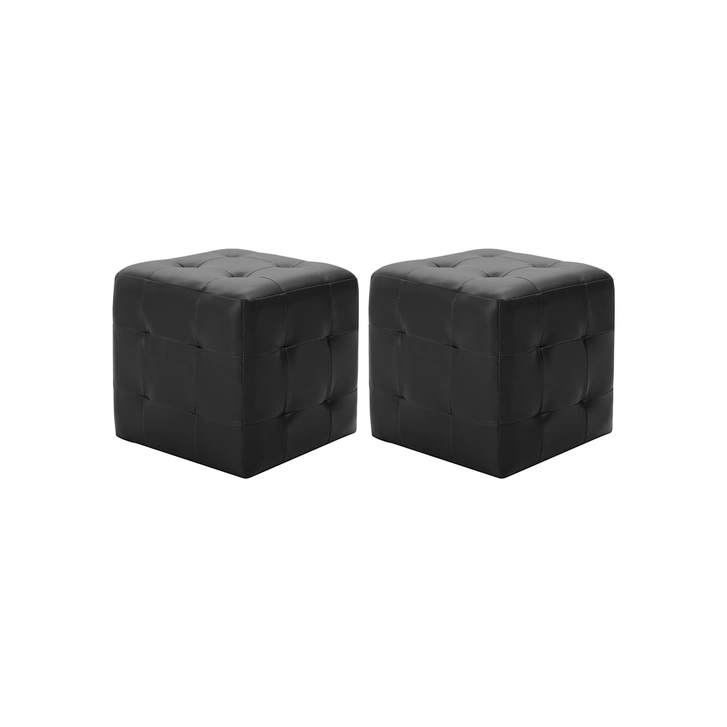 Poufs 2 pcs Noir 30 x 30 x 30 cm Similicuir