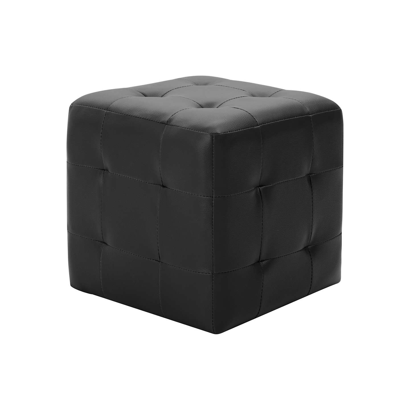 Poufs 2 pcs Noir 30 x 30 x 30 cm Similicuir