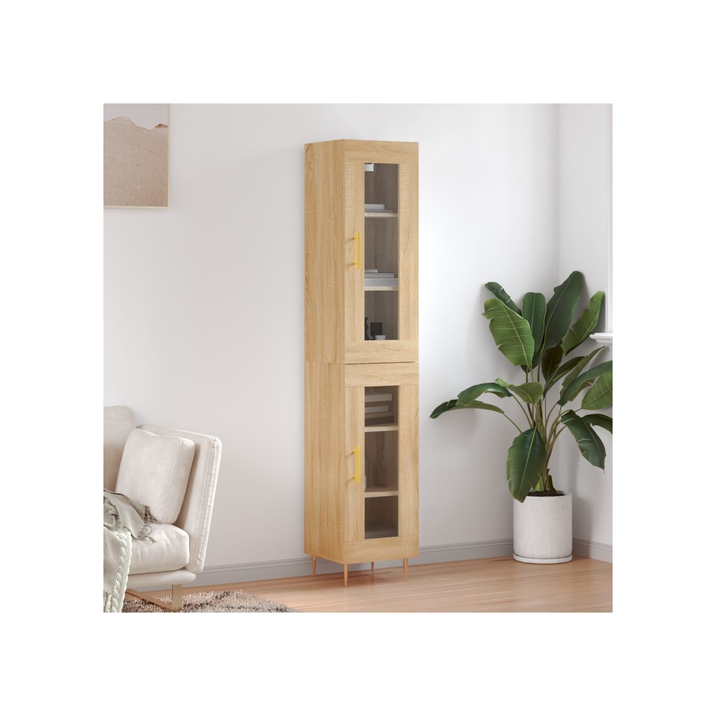 Buffet haut Chêne sonoma 34,5x34x180 cm Bois d'ingénierie