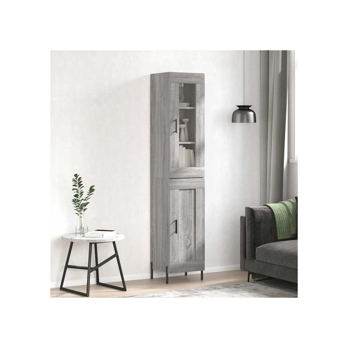 Buffet haut Sonoma gris 34,5x34x180 cm Bois d'ingénierie