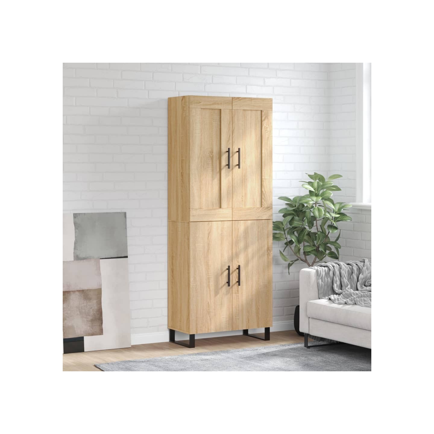 Buffet haut Chêne sonoma 69,5x34x180 cm Bois d'ingénierie
