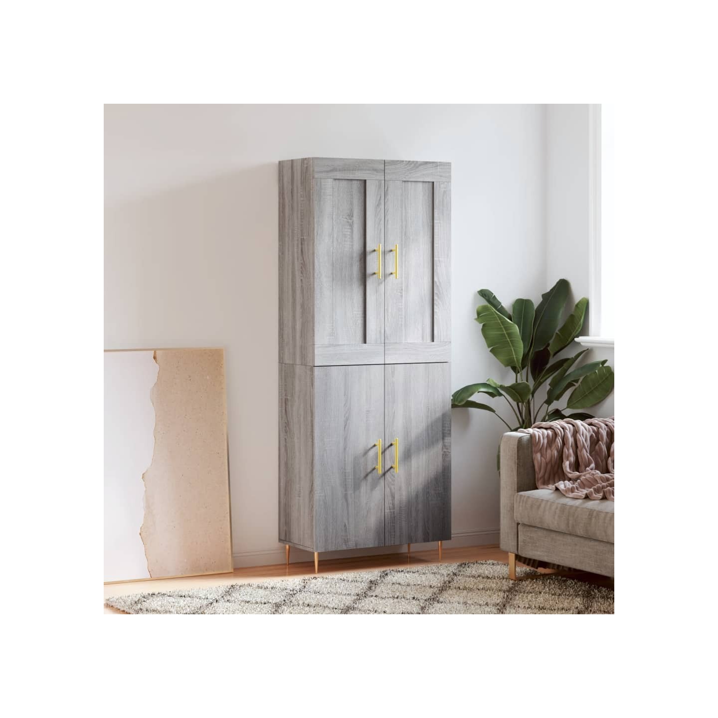 Buffet haut Sonoma gris 69,5x34x180 cm Bois d'ingénierie