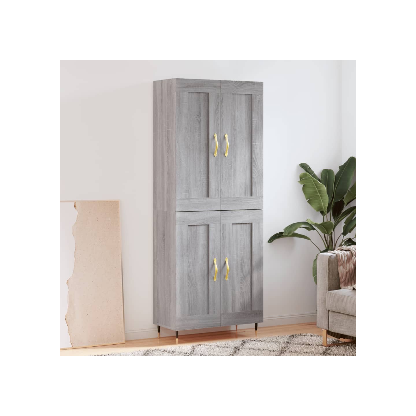 Buffet haut Sonoma gris 69,5x34x180 cm Bois d'ingénierie
