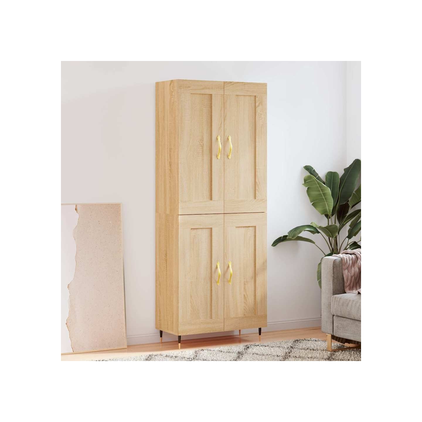 Buffet haut Chêne sonoma 69,5x34x180 cm Bois d'ingénierie