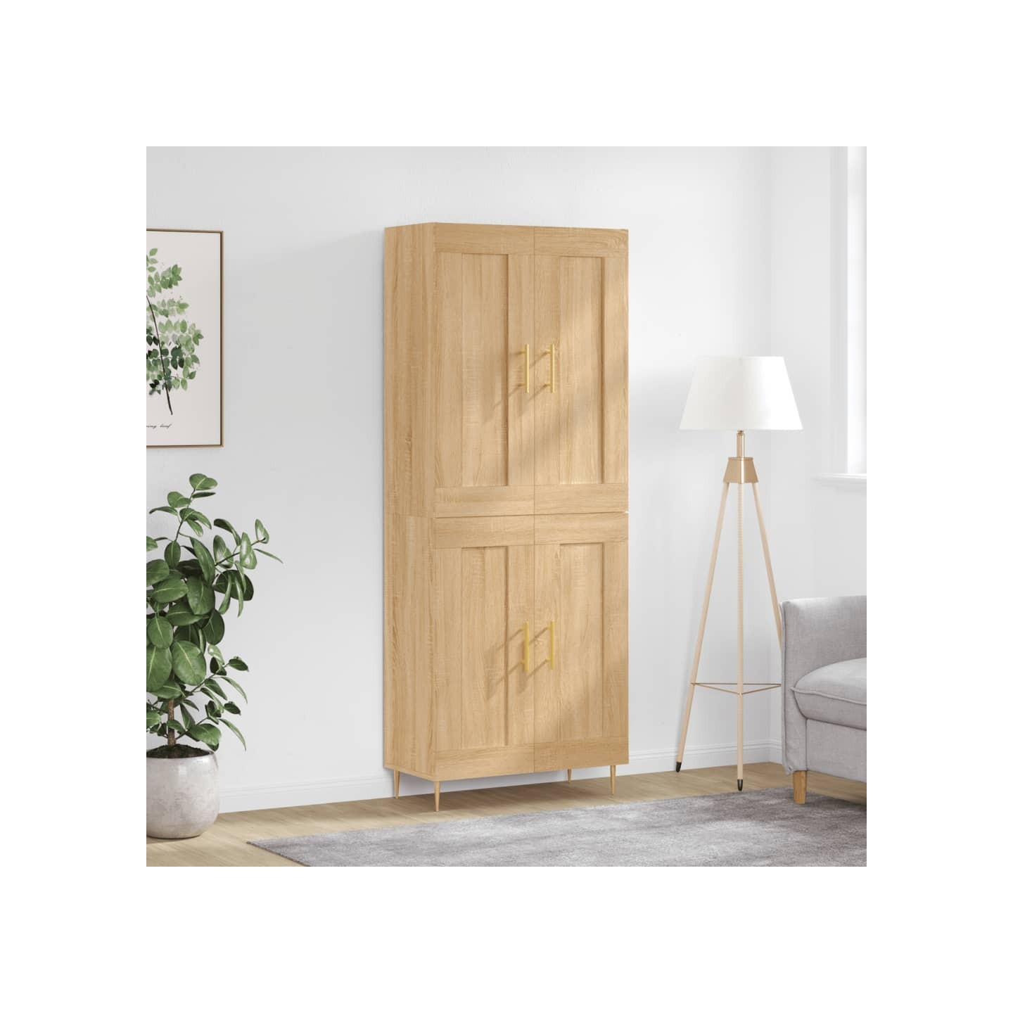 Buffet haut Chêne sonoma 69,5x34x180 cm Bois d'ingénierie