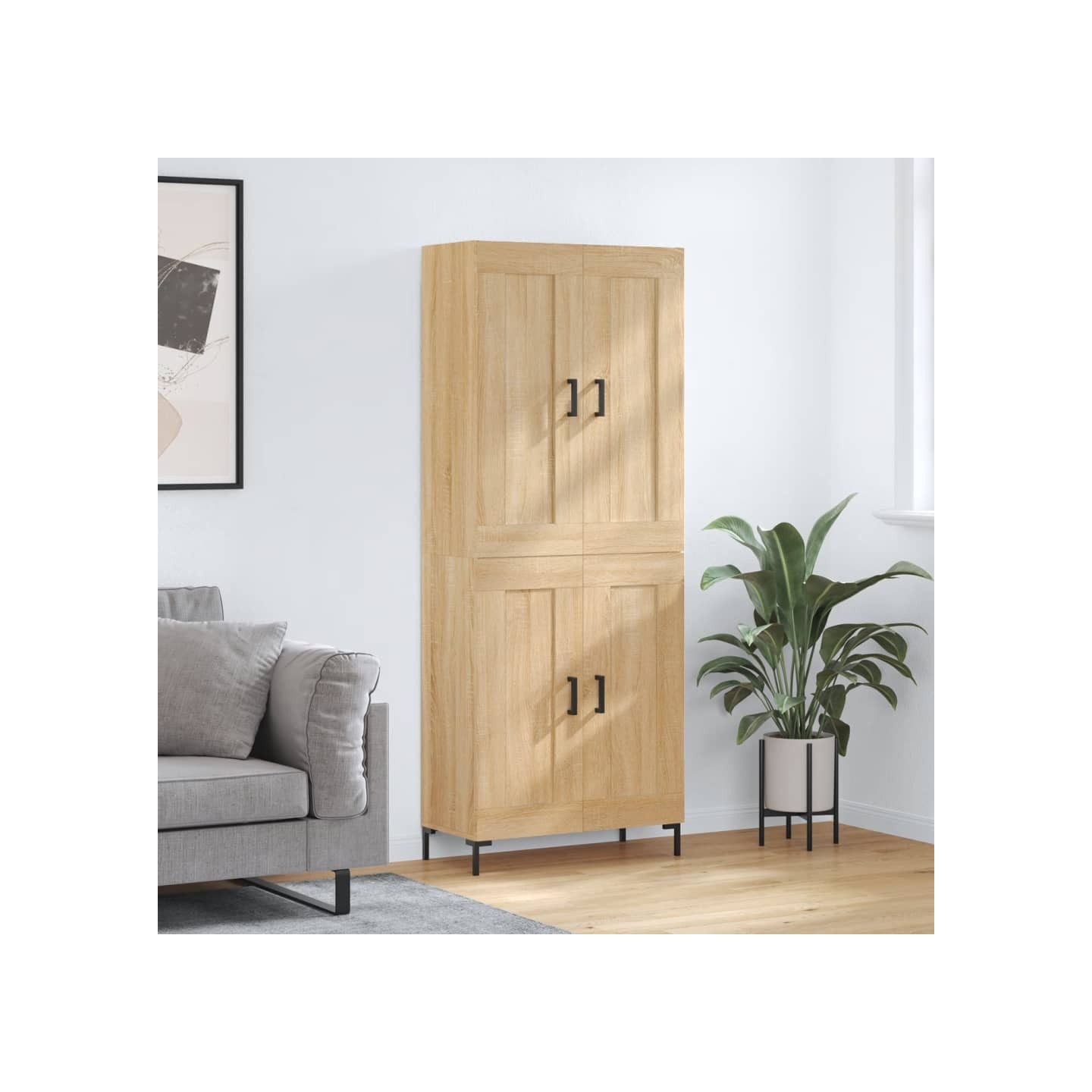 Buffet haut Chêne sonoma 69,5x34x180 cm Bois d'ingénierie