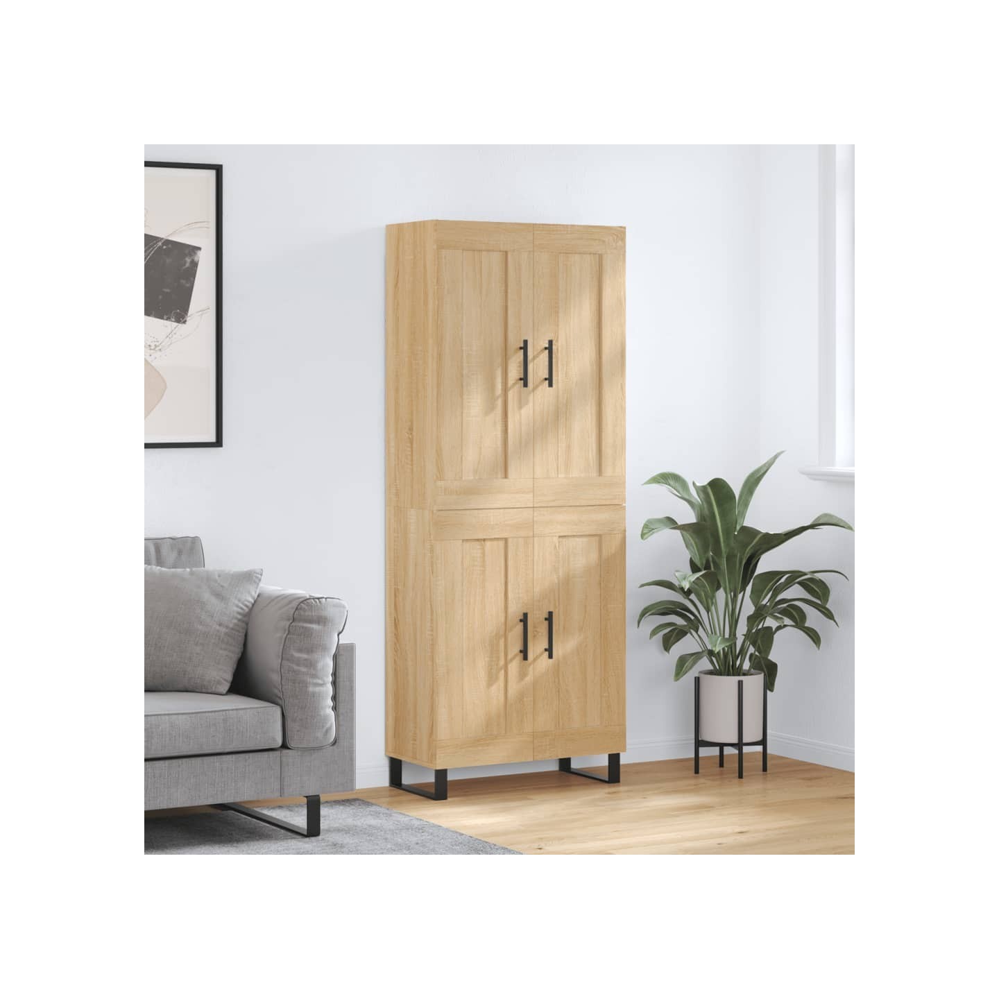 Buffet haut Chêne sonoma 69,5x34x180 cm Bois d'ingénierie